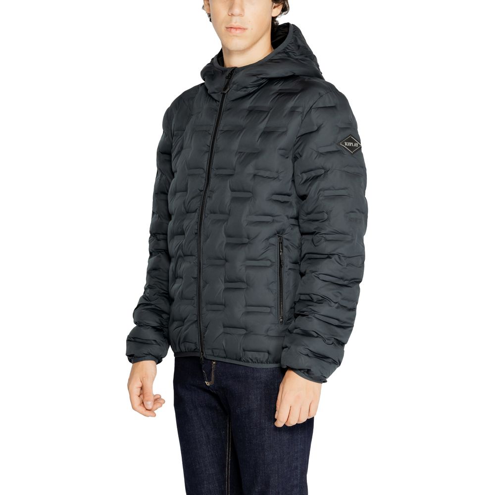 Blue Polyester Jackets & Coat