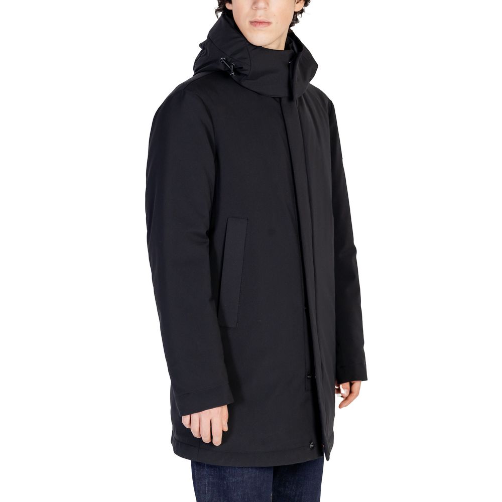 Black Polyester Jackets & Coat