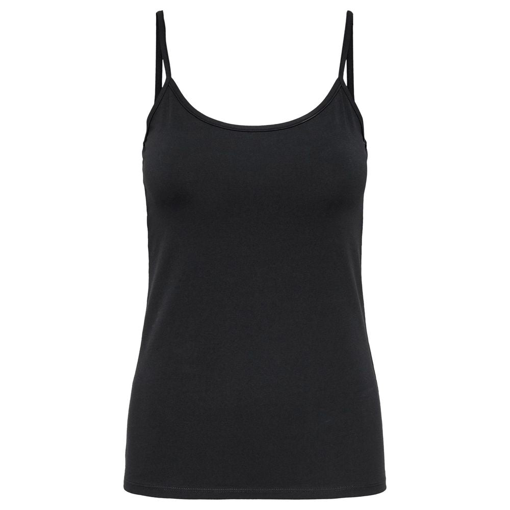 Black Cotton Tank Top