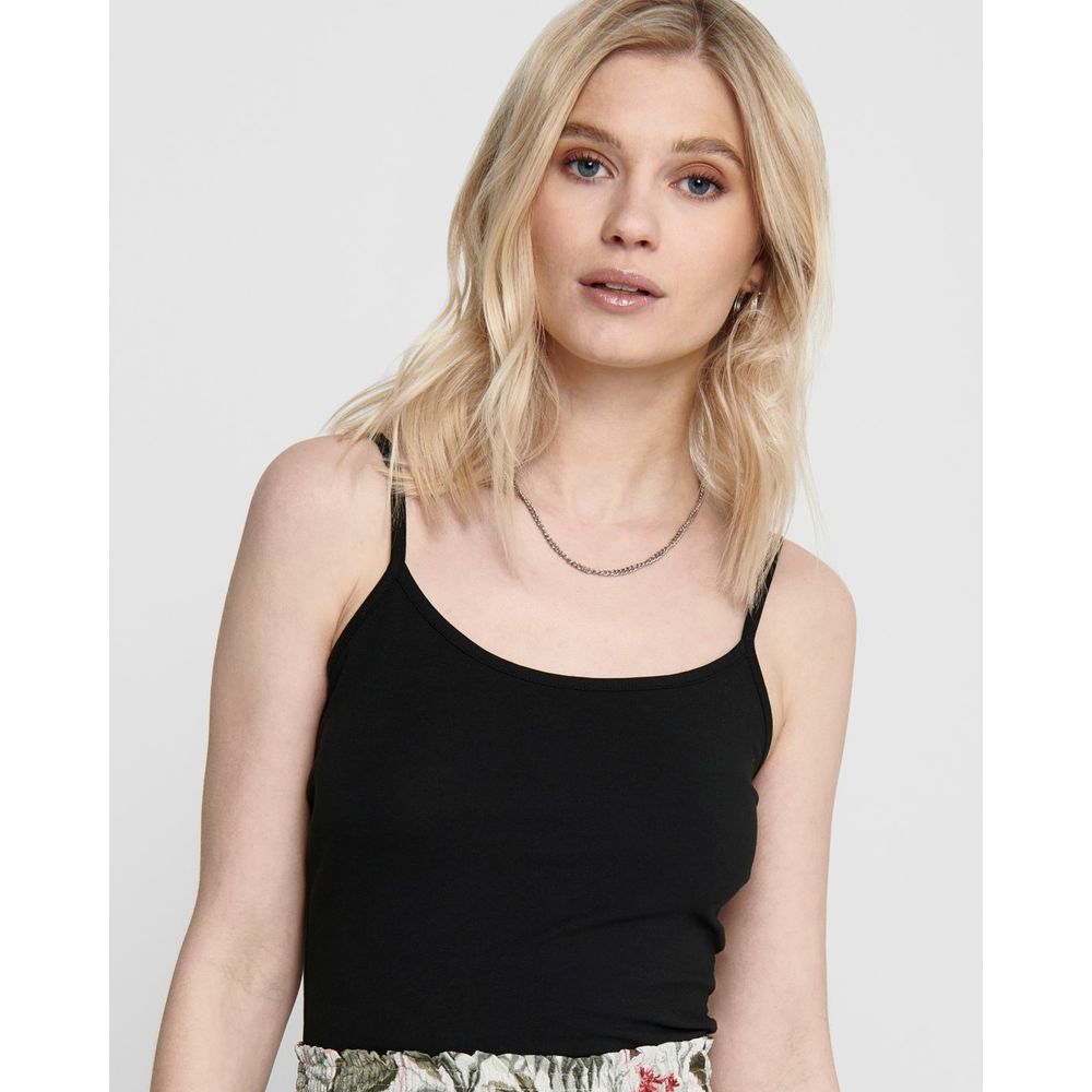 Black Cotton Tank Top