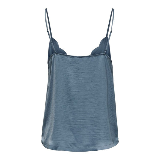 Blue Polyester Tank Top