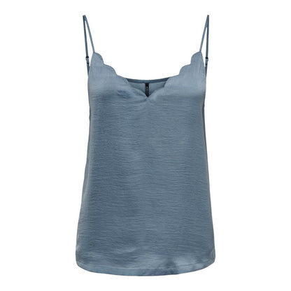 Blue Polyester Tank Top