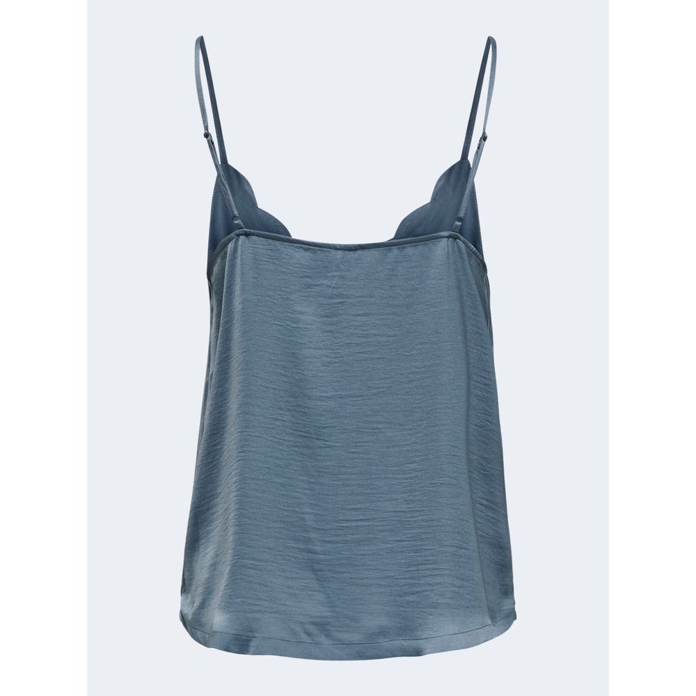 Blue Polyester Tank Top