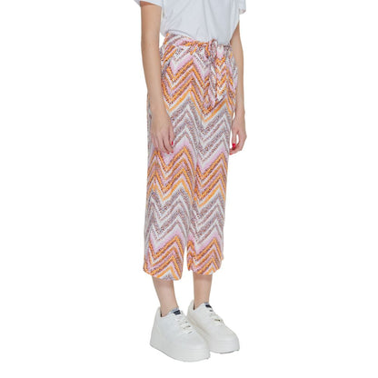 Multicolor Viscose Cropped Pant