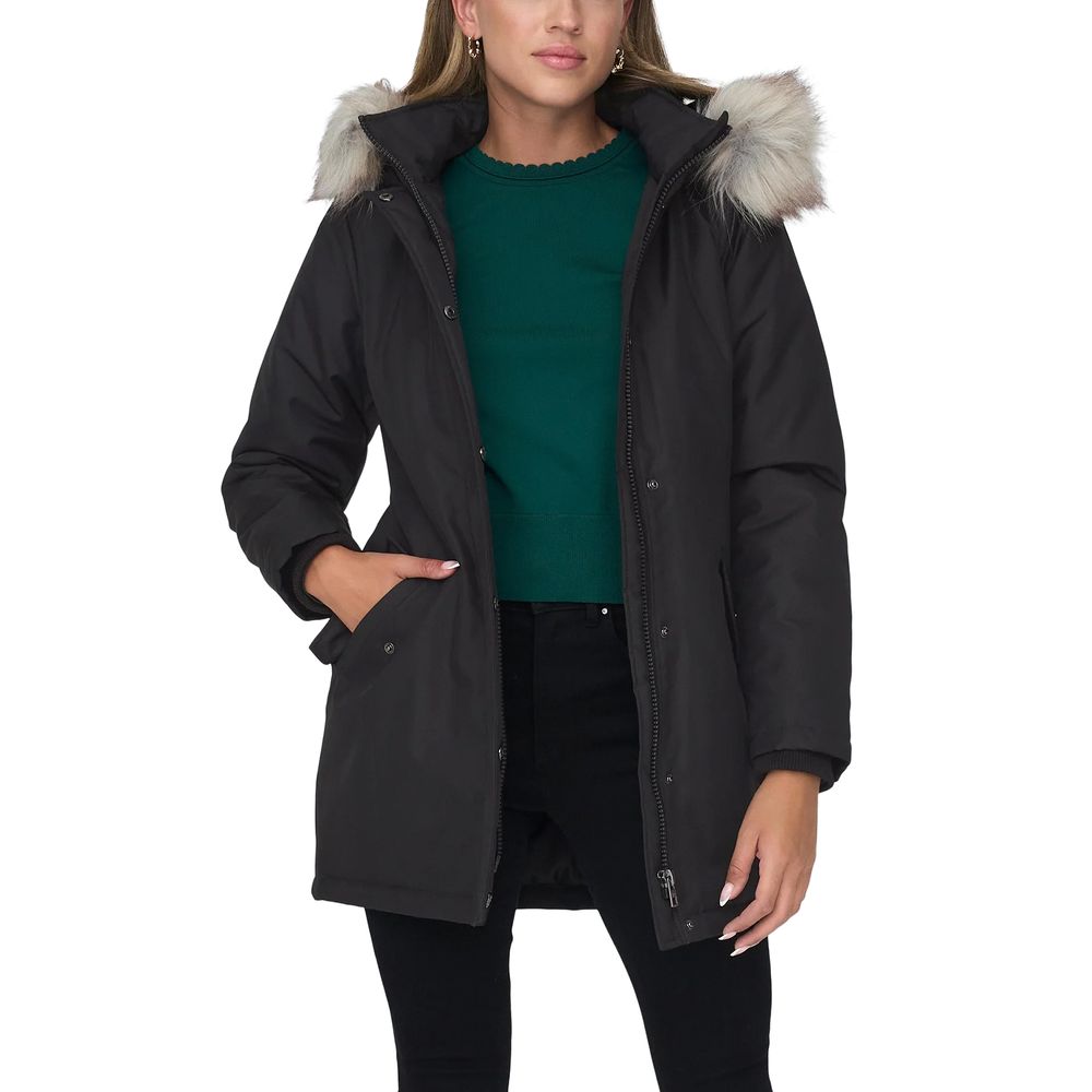 Black Polyester Parka