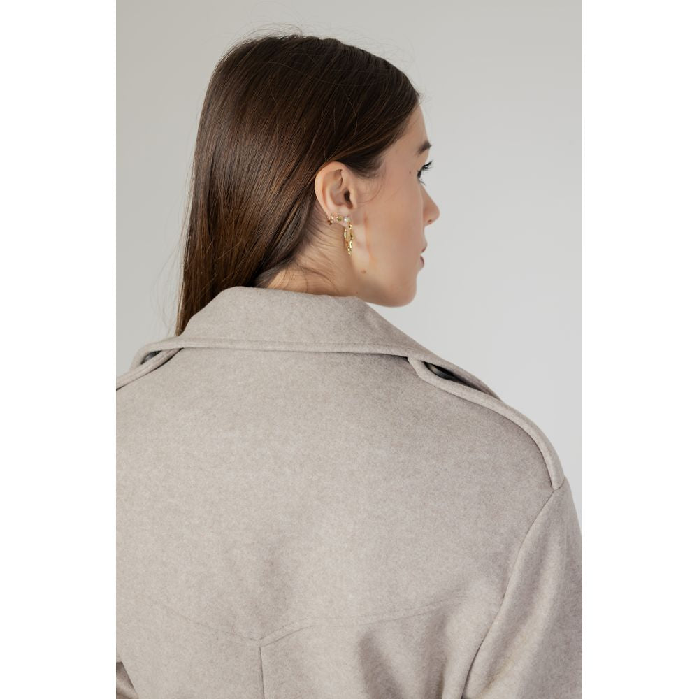 Beige Polyester Coat