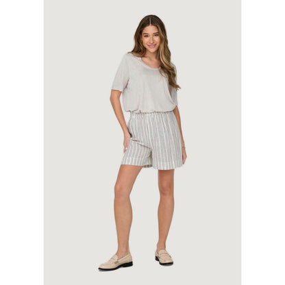 Beige Viscose Bermuda