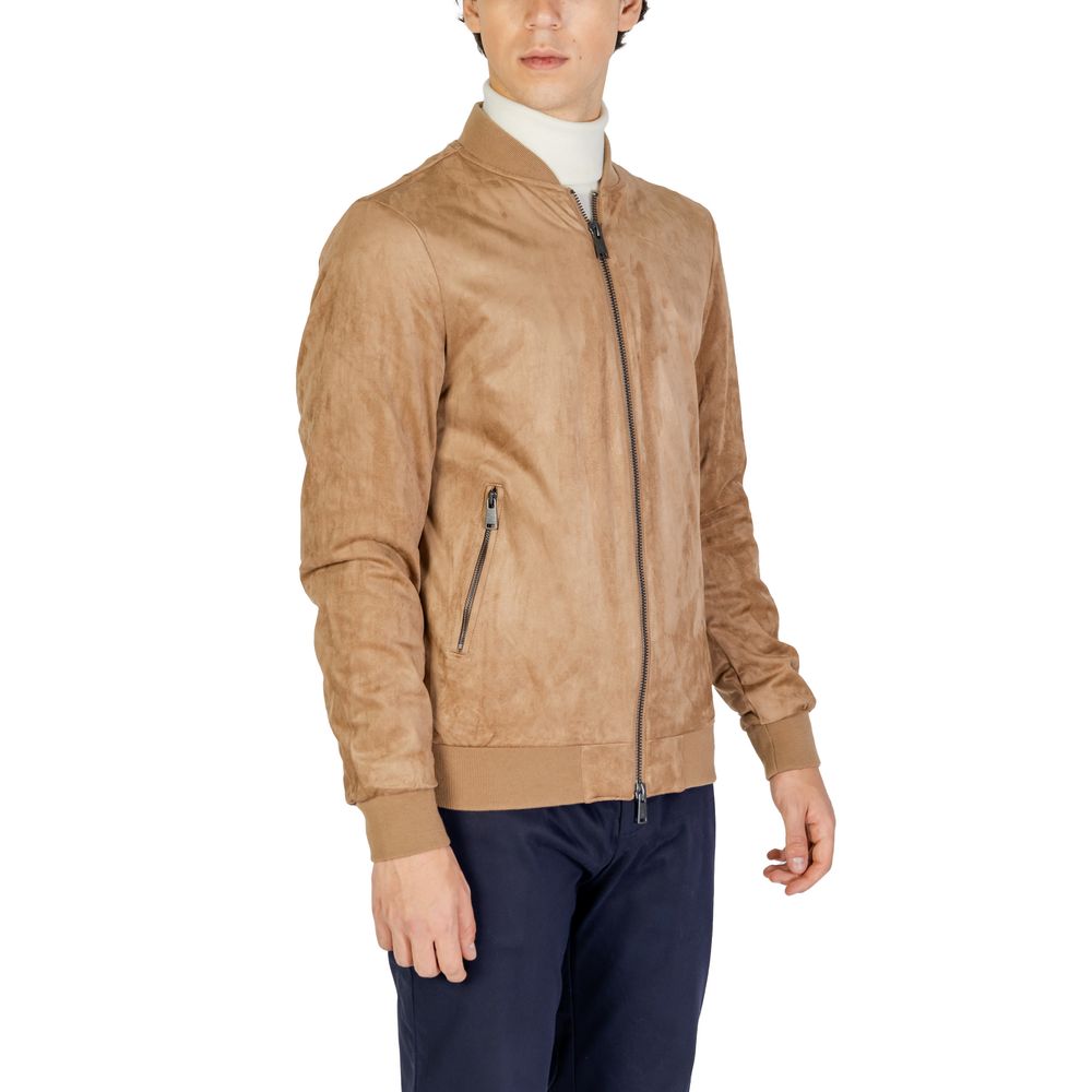 Beige Polyester Jackets & Coat
