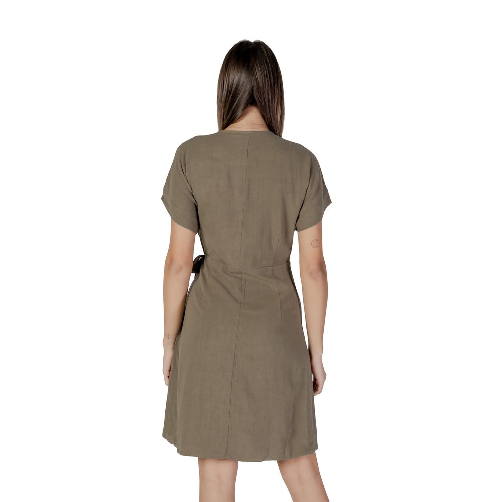 Green Viscose Midi