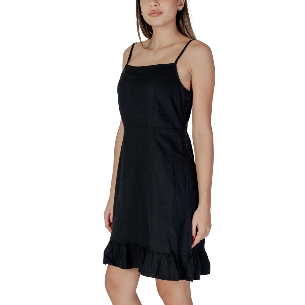 Black Linen Midi