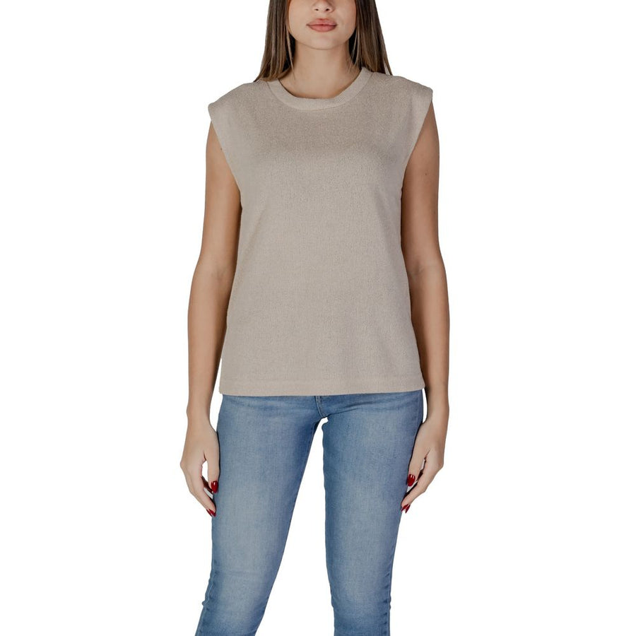 Beige Viscose Tank Top