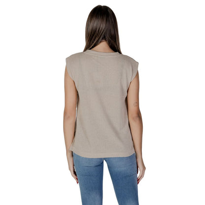 Beige Viscose Tank Top