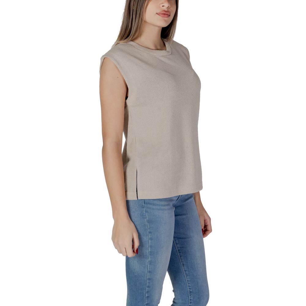 Beige Viscose Tank Top