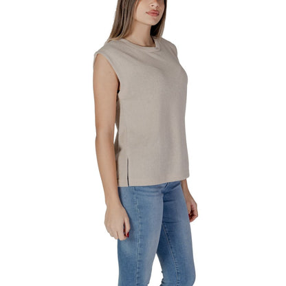 Beige Viscose Tank Top