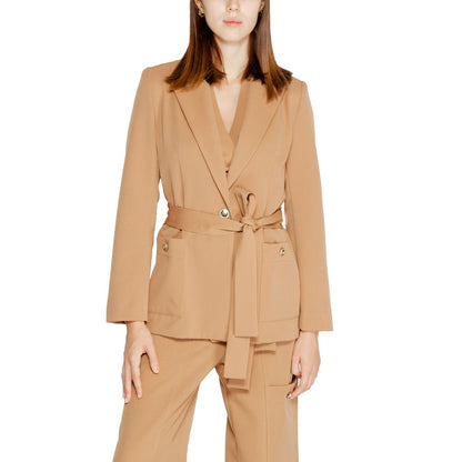 Beige Polyester Blazer