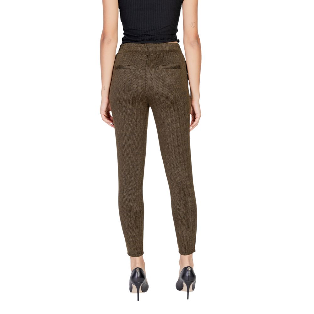 Green Polyester Skinny Pant
