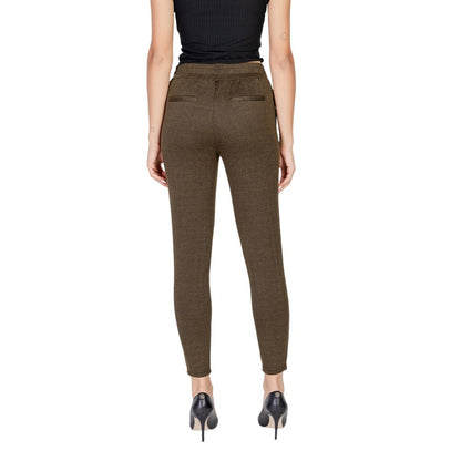 Green Polyester Skinny Pant