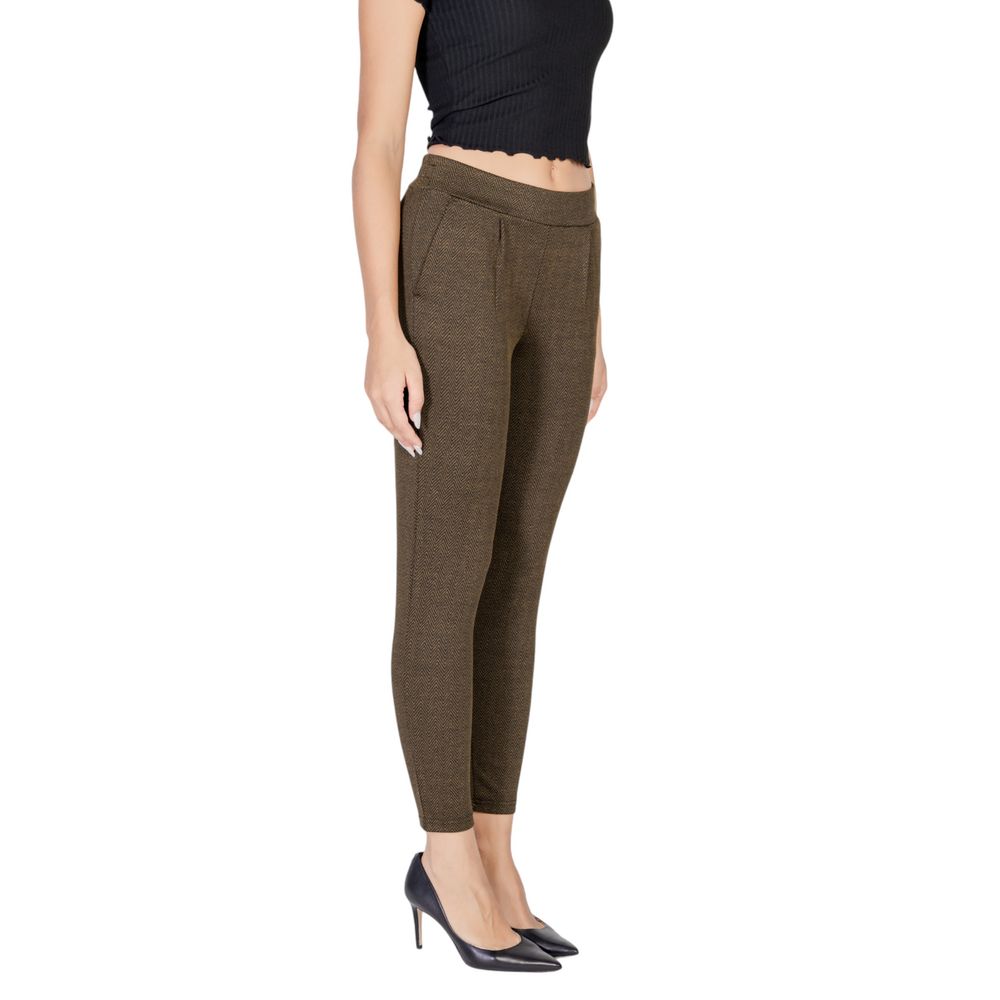 Green Polyester Skinny Pant