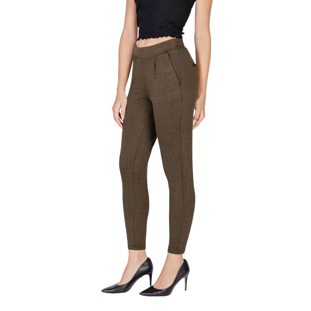 Green Polyester Skinny Pant