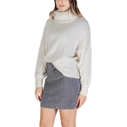 Cream Marabou Turtleneck