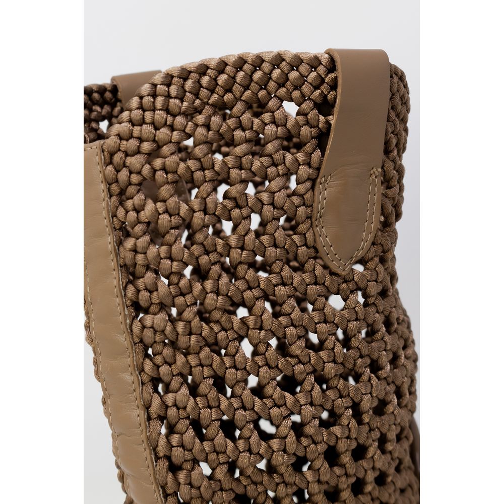 Beige Leather Ankle