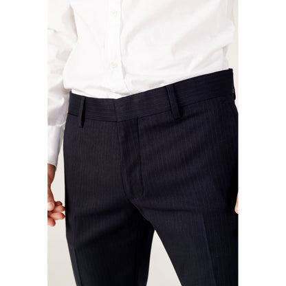 Blue Polyester Pant