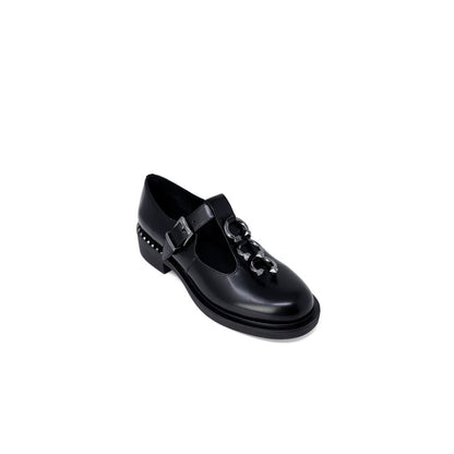 Black Leather Lace-Up Boot