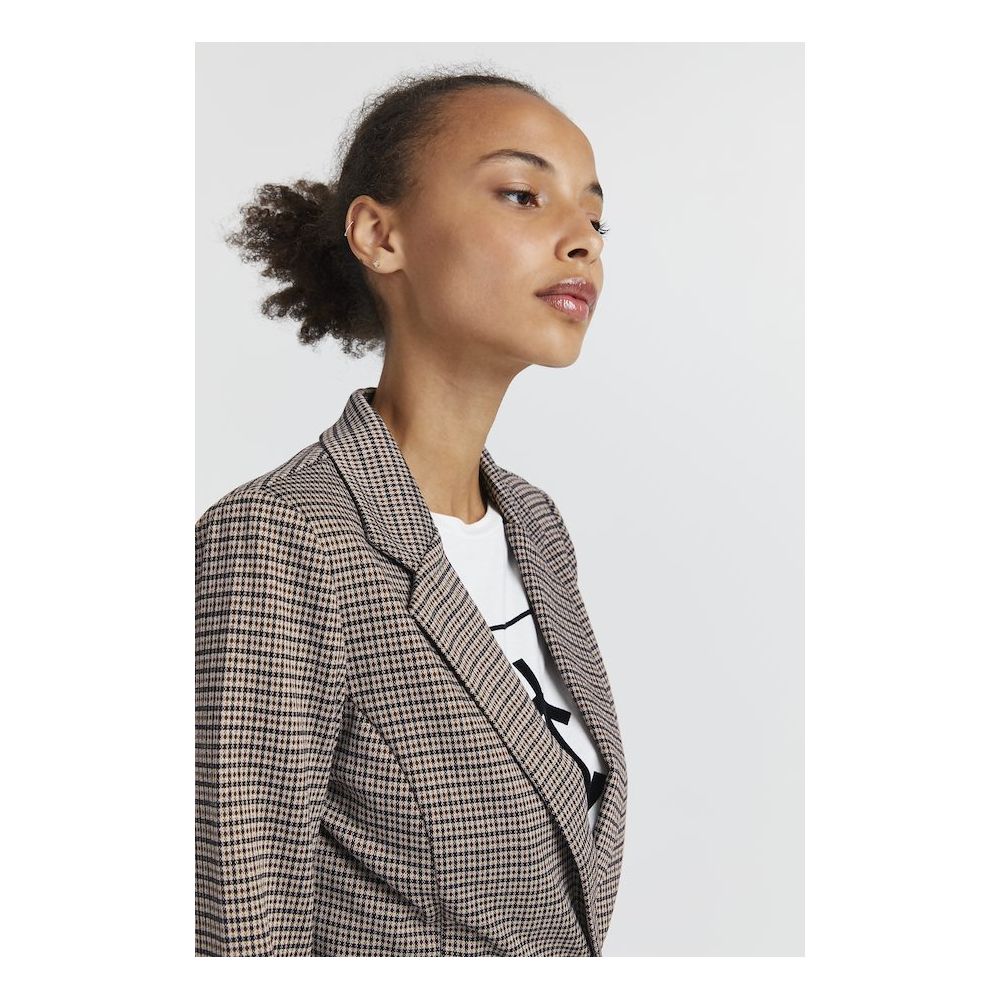 Beige Polyester Blazer