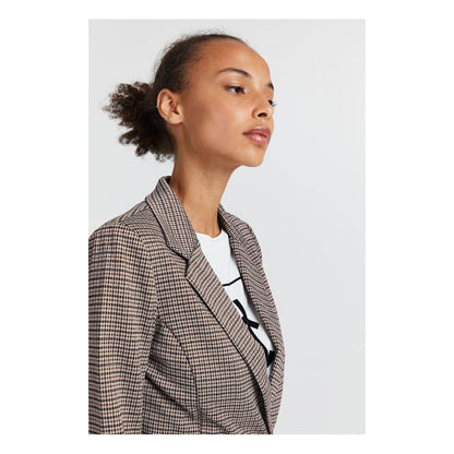 Beige Polyester Blazer