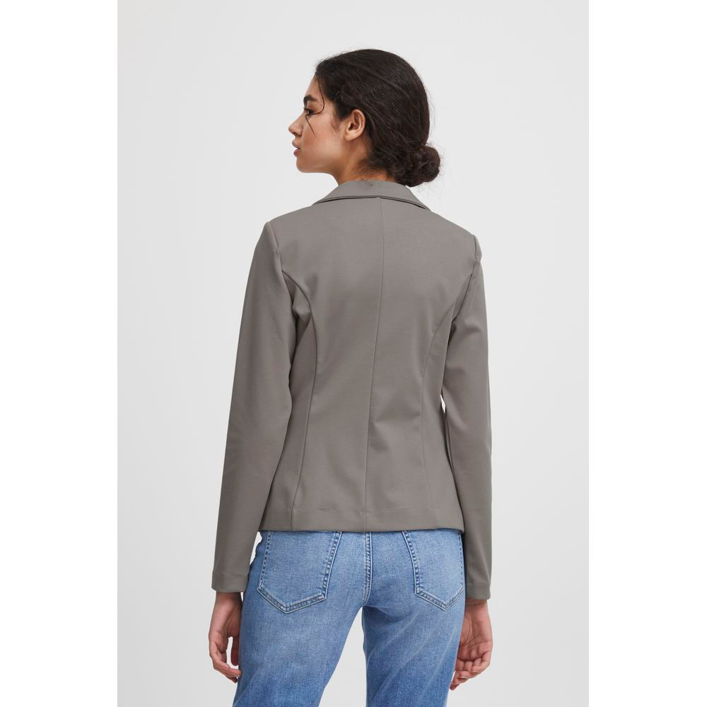 Gray Polyester Blazer