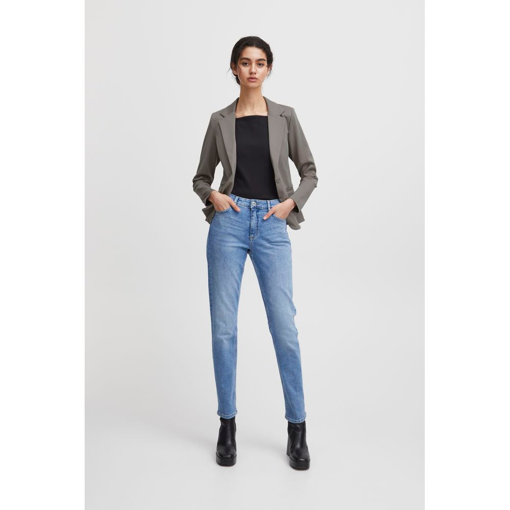 Gray Polyester Blazer