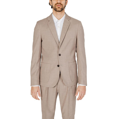 Beige Polyester Blazer