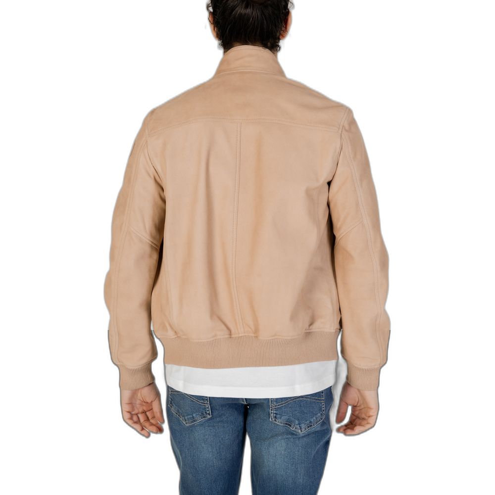 Beige Leather Jackets & Coat