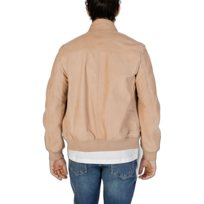 Beige Leather Jackets & Coat