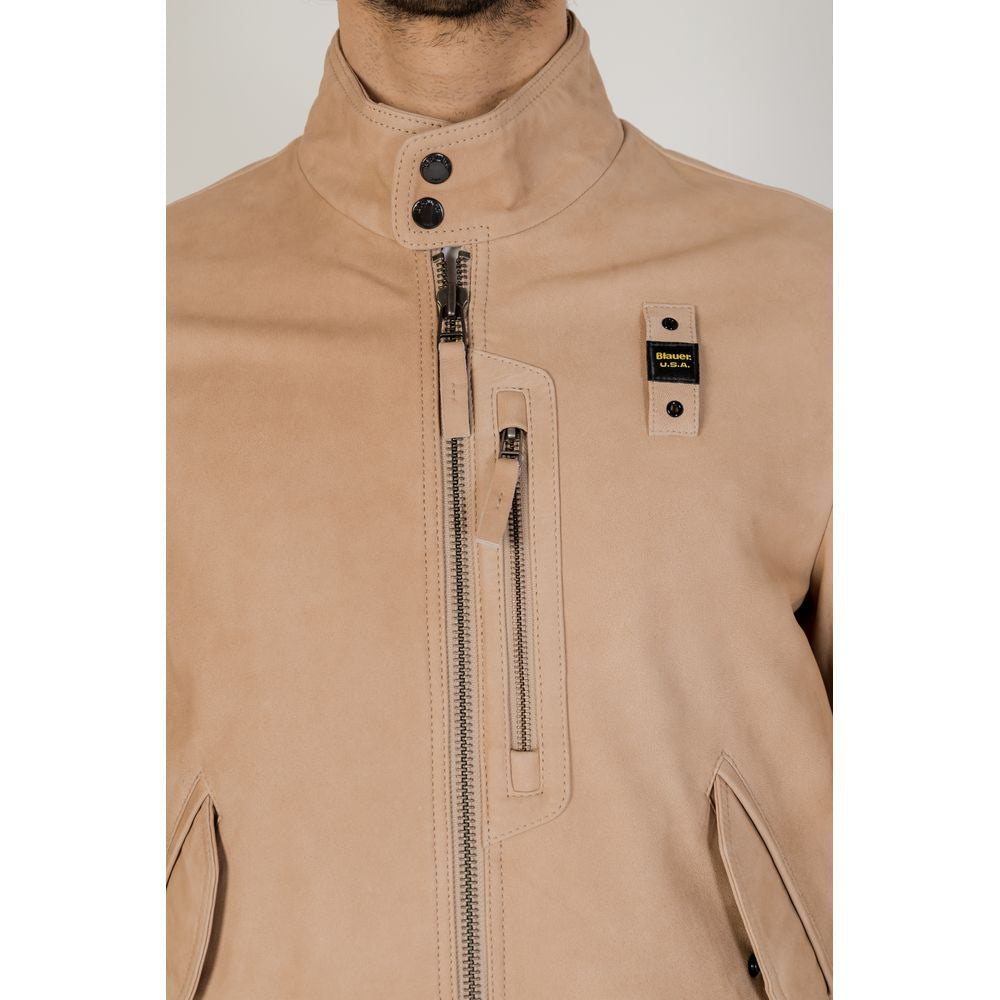 Beige Leather Jackets & Coat