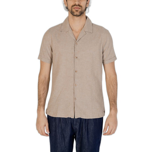 Beige Linen Shortsleeve