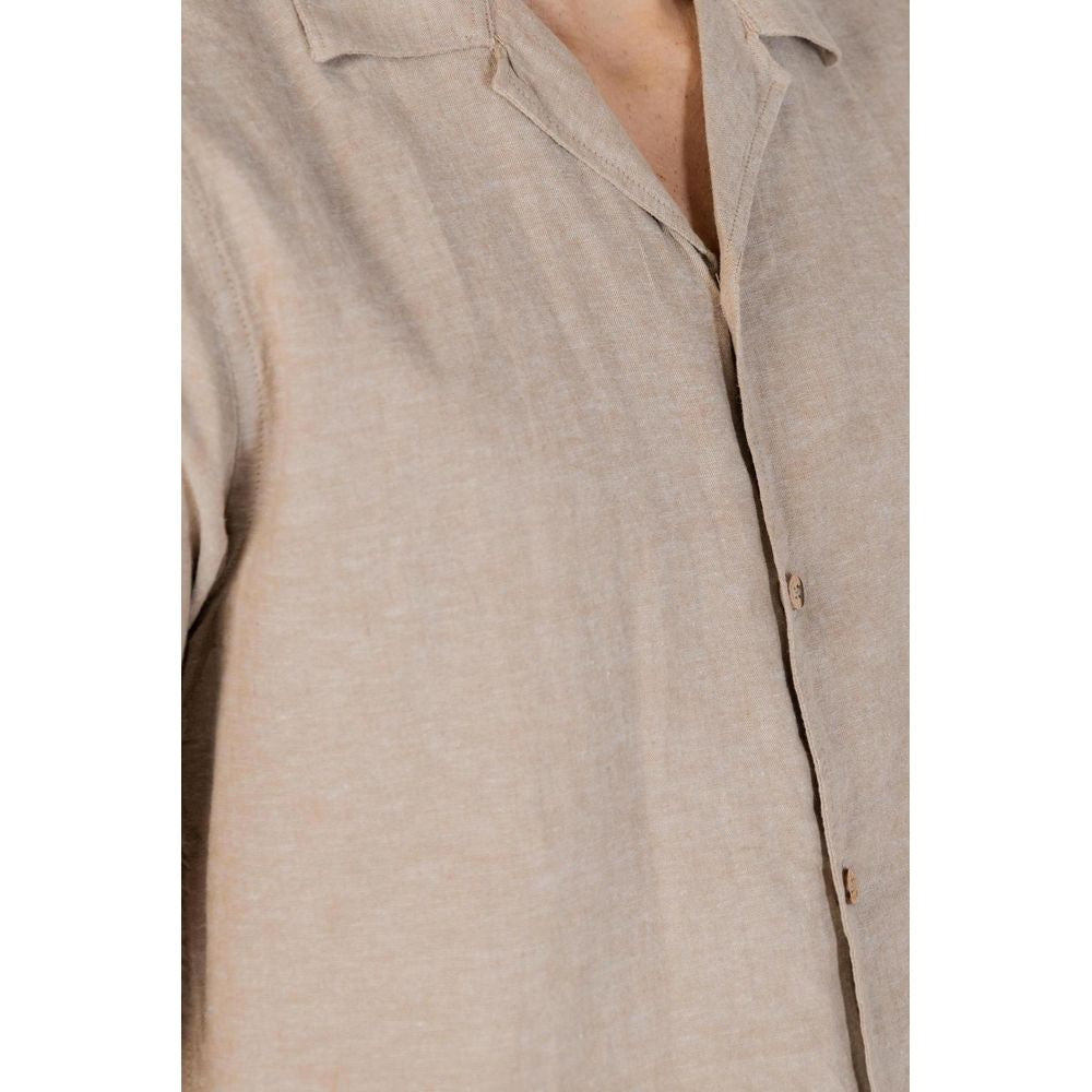 Beige Linen Shortsleeve