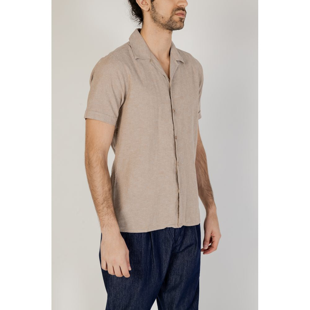 Beige Linen Shortsleeve