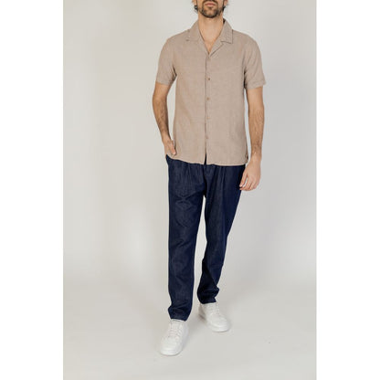 Beige Linen Shortsleeve