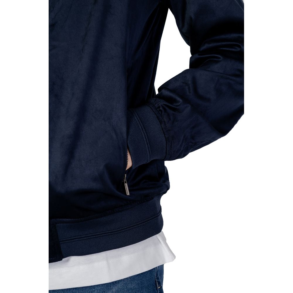 Blue Polyester Jackets & Coat