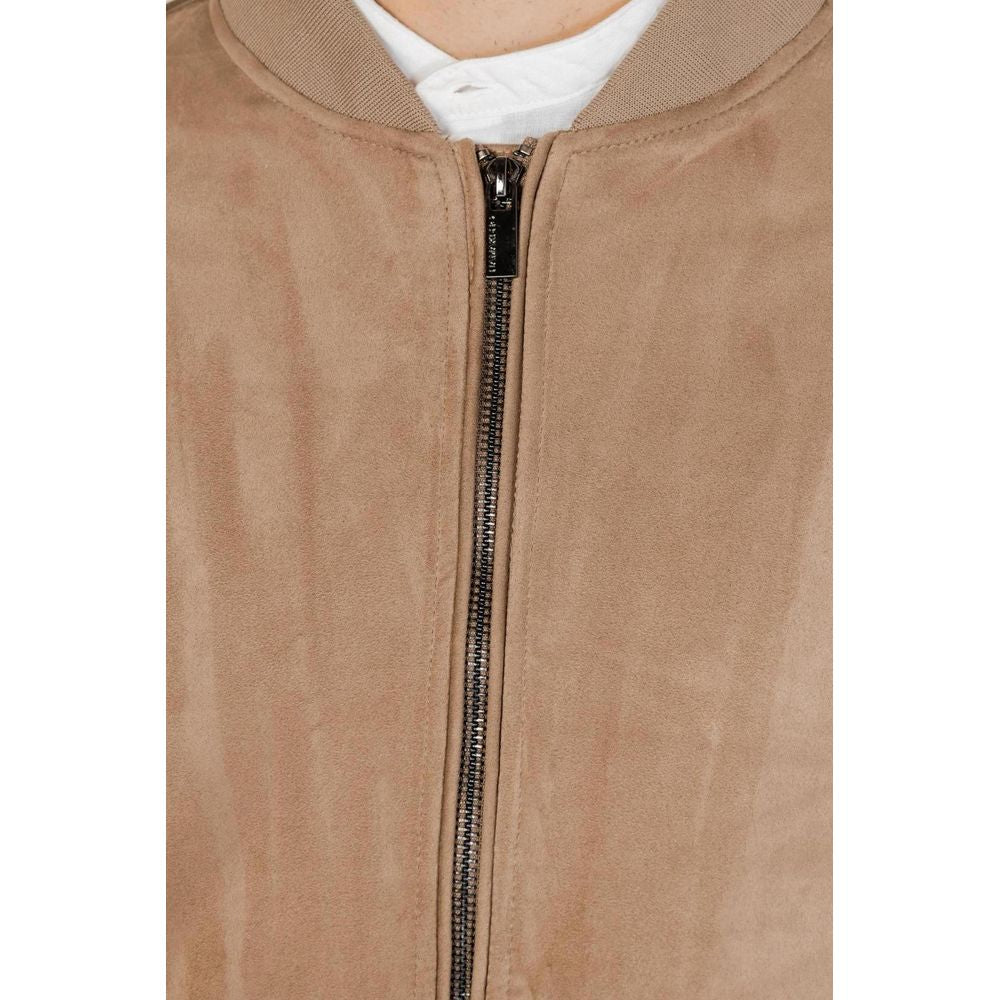Gray Polyester Jackets & Coat