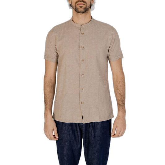 Beige Linen Shortsleeve