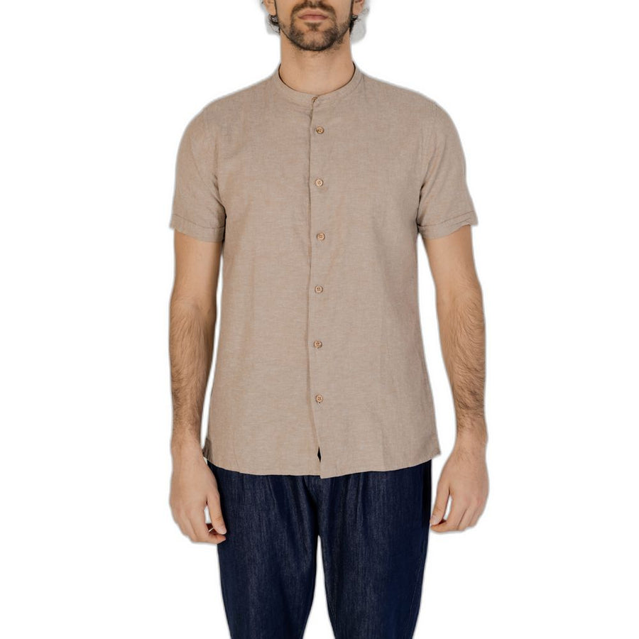Beige Linen Shortsleeve