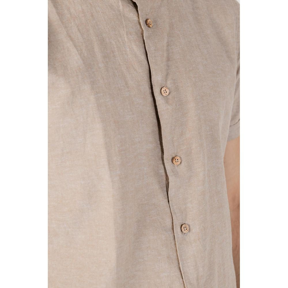 Beige Linen Shortsleeve