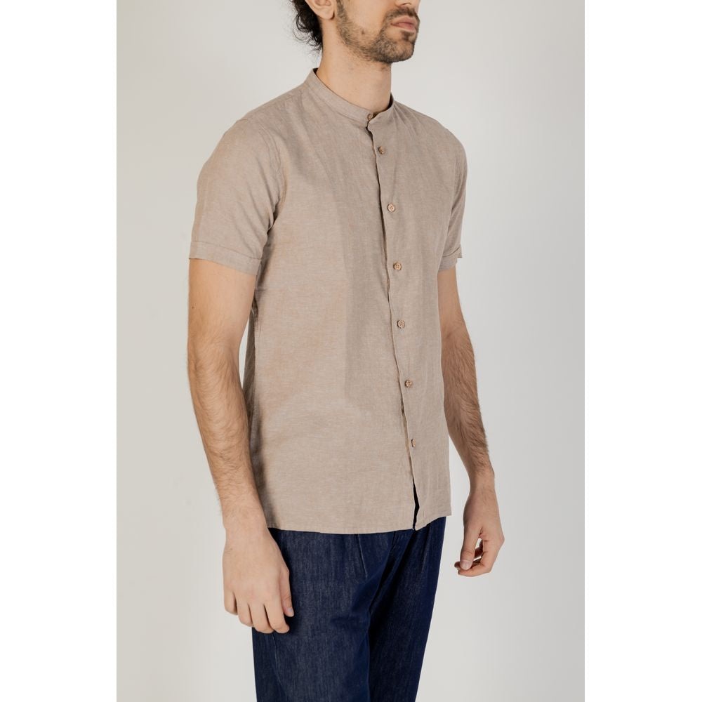 Beige Linen Shortsleeve