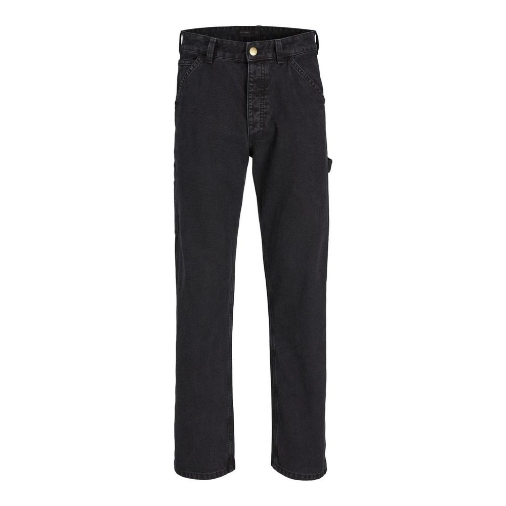 Black Cotton Relaxed Fit Jeans