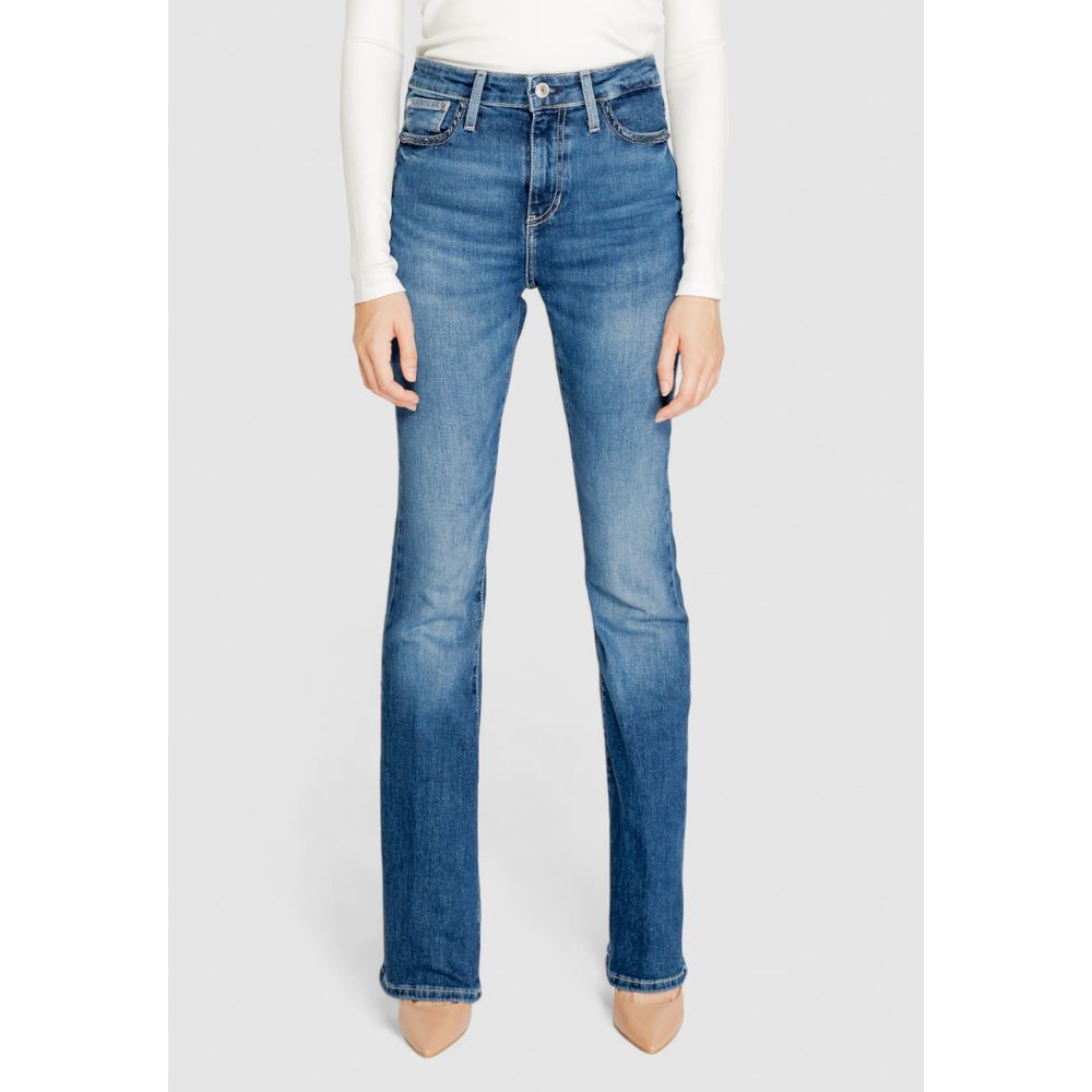 Blue Cotton Bootcut Jean