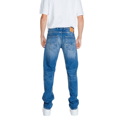 Blue Cotton Relaxed Fit Jean
