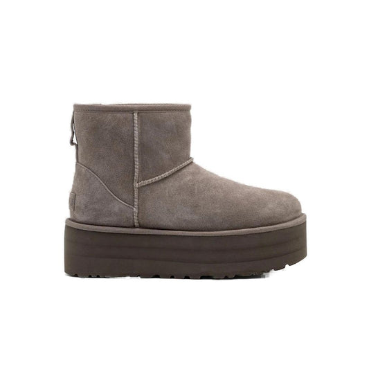 Gray Suede Leather Ankle