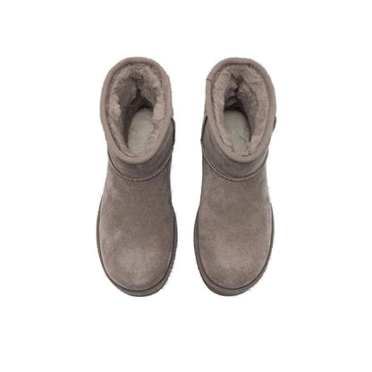 Gray Suede Leather Ankle